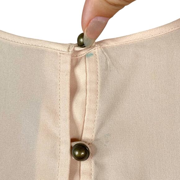 Banana Republic x Olivia Palermo Peach Pink Gathered Empire Blouse SZ M - Picture 10 of 10